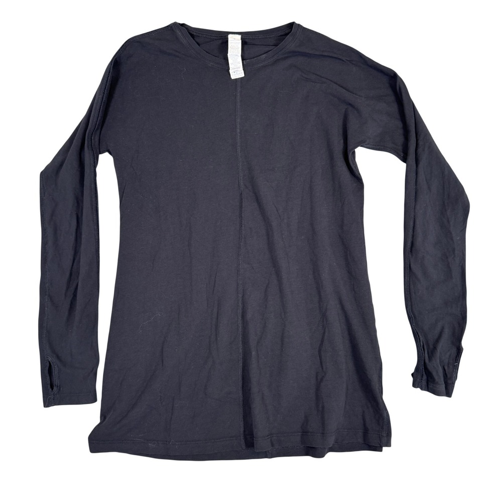 Lululemon Black Pima Cotton Long Sleeve Top with Thumbholes Size 6